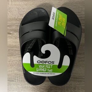 OOFOS Women's Black Slide Sandals